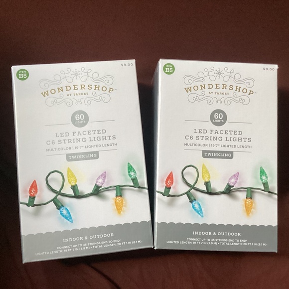 Wondershop Christmas LED Faceted C6 String Multi-Color Twinkling Lights Bundle - Picture 3 of 10